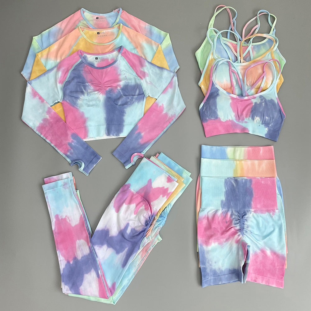 Tie Dyeing Women Sportswear Yoga Set Workout