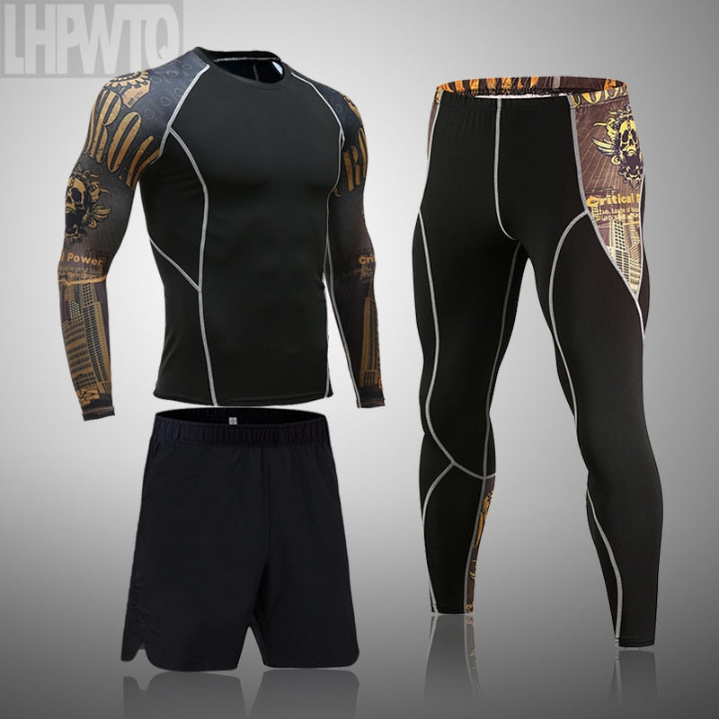 Sports Suit MMA rashgard male Quick drying Sportswear