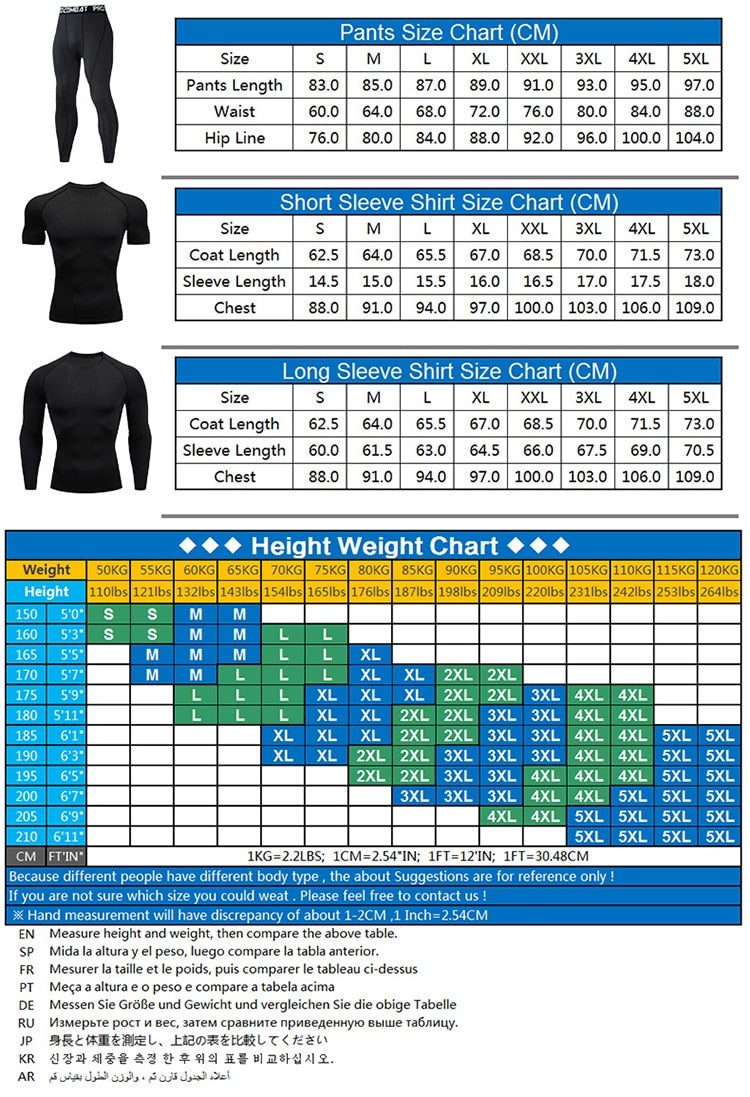 Men Clothing Sportswear Gym Fitness Compression Suits