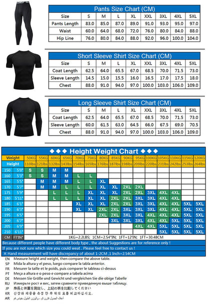 Men Clothing Sportswear Gym Fitness Compression Suits