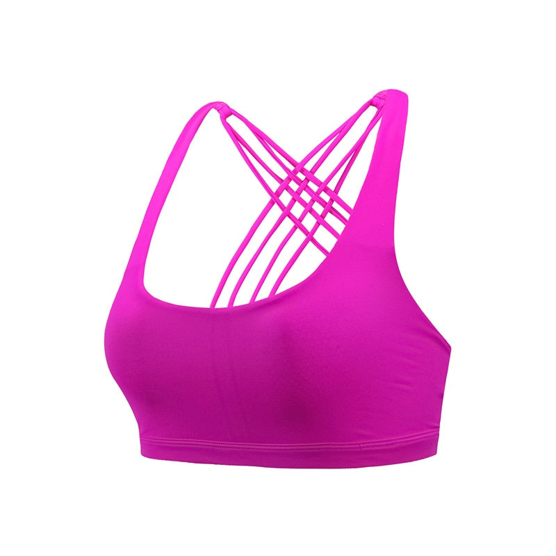 Fitness Sports Bra for Women Push Up Cross Back