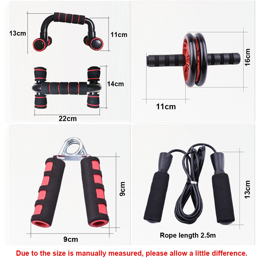 Resistance Bands Push Up Stand Bar Abdominal Wheel