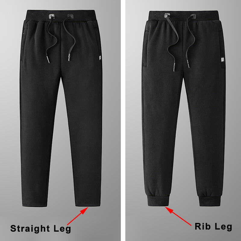 New Winter Thick Warm Fleece Sweatpants Men Joggers