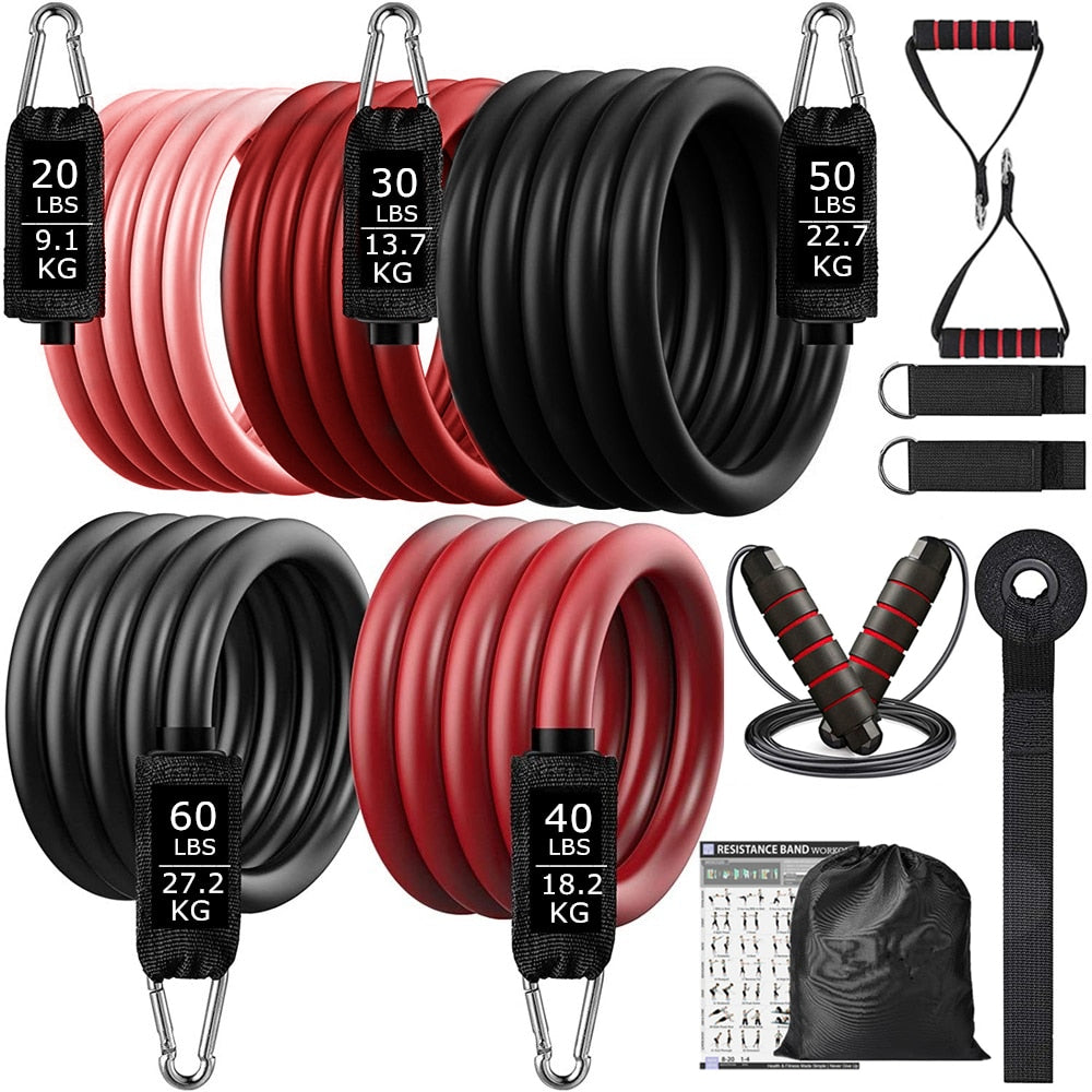 Fitness Exercises Resistance Bands Set Elastic