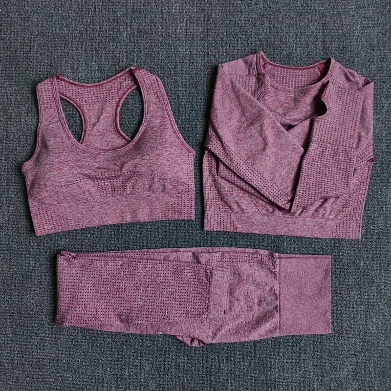 Seamless Women Yoga Set Workout Sportswear Gym