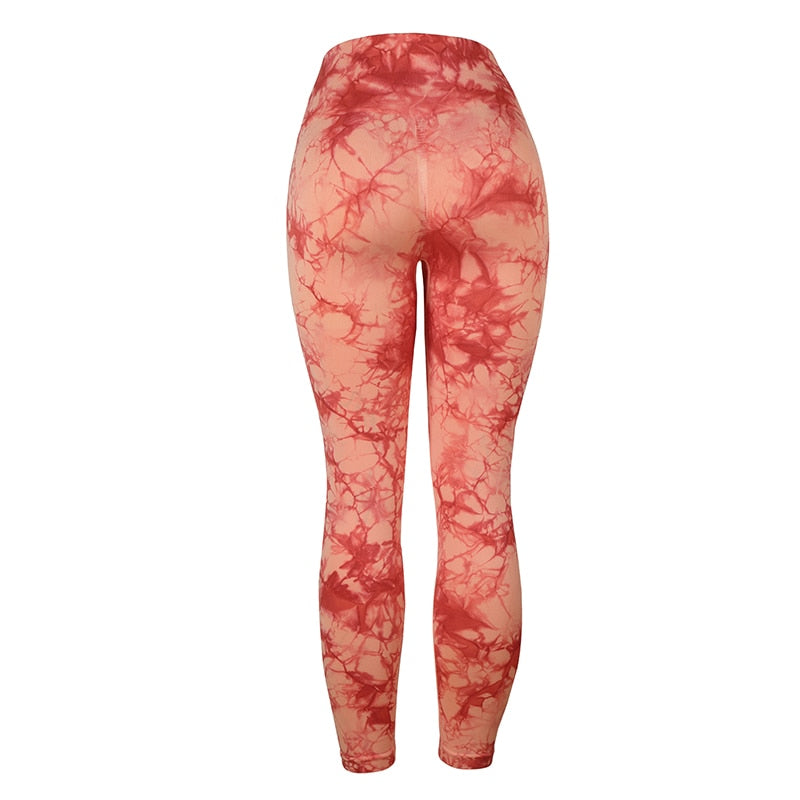 Tie Dye Leggings Sport Women Fitness Sexy High Waist