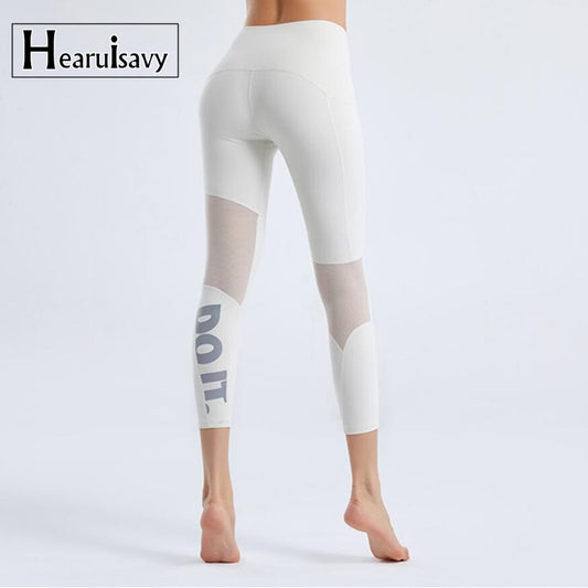 Summer New Tight Yoga Pants Female Mesh Stitching