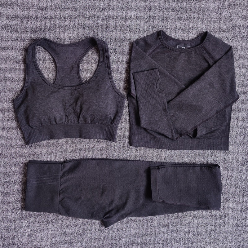 Seamless Women Yoga Set Workout Sportswear Gym