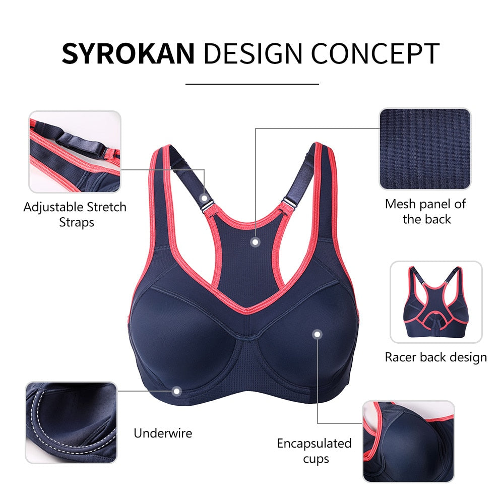 Sports Bra Women Polyamide Full Support High Impact