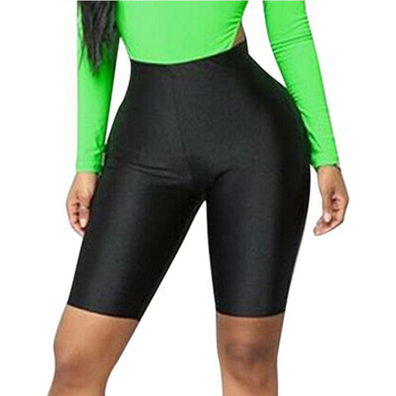 Women High Waist Yoga Compression Skinny Shorts