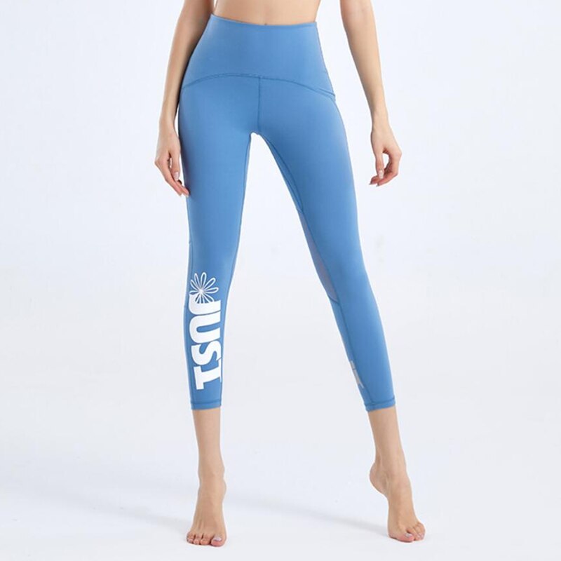 Summer New Tight Yoga Pants Female Mesh Stitching