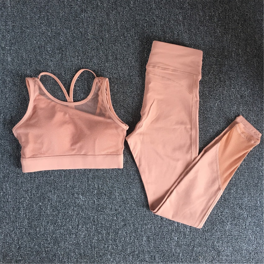 Summer Pad 2 Piece Yoga Set Women Fitness Gym