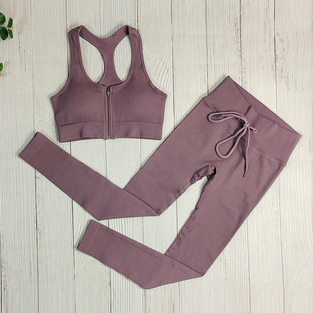 Seamless Yoga Set Women Sports Suit Fitness