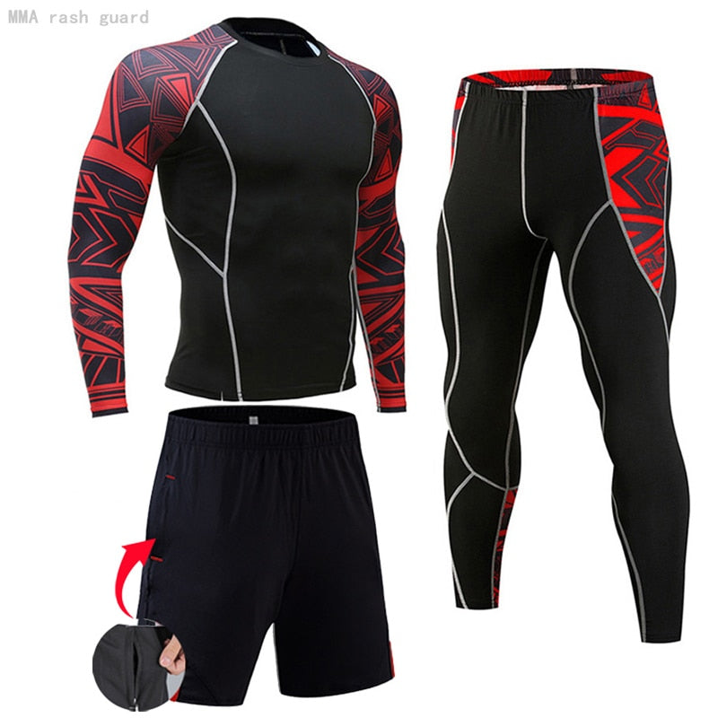 Men Compression Sportswear Suits Gym Tights