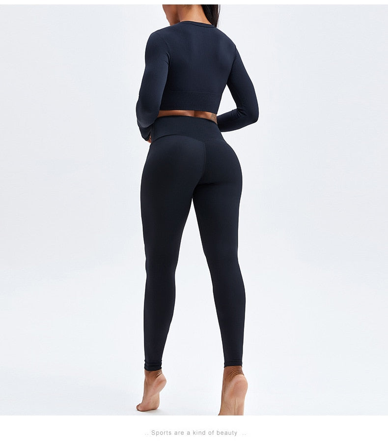 Autumn Seamless Yoga Suit Elastic Fitness Sports