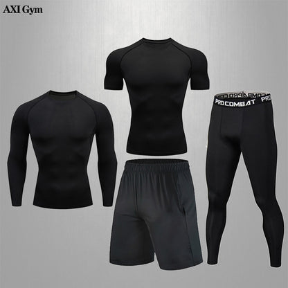 Gym Rashguard Mens Fitness Set Classic Black Training