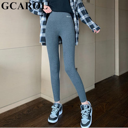 Women Thick Fleece Legging High Waist Letters Legging