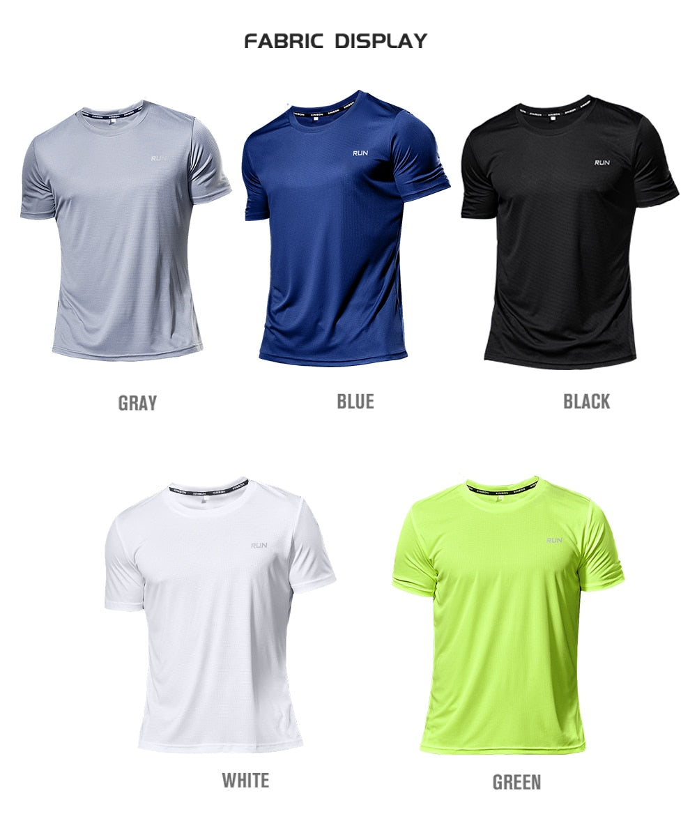 Multicolor Quick Dry Short Sleeve Sport T Shirt Gym