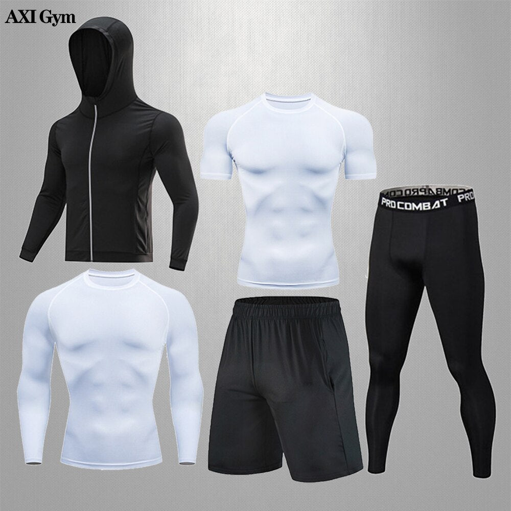 Gym Rashguard Mens Fitness Set Classic Black Training