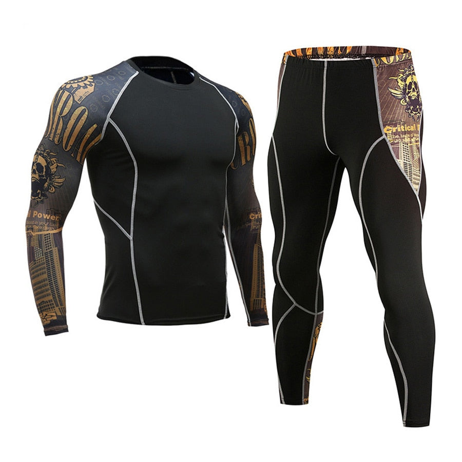 Men Compression Sportswear Suits Gym Tights