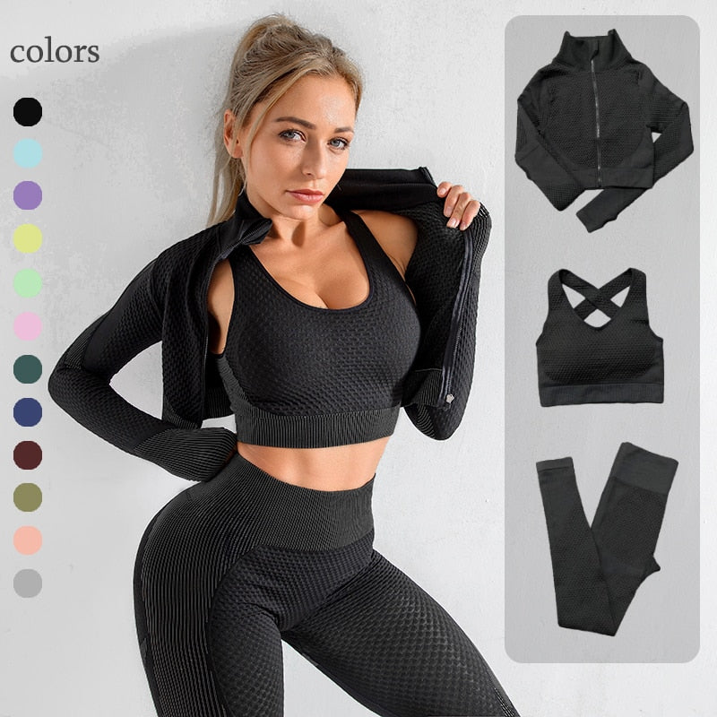 Seamless  Women Yoga Sets Female Sport Gym