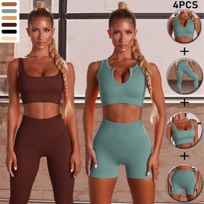 Ribbing Seamless Sport Set Women Two Piece