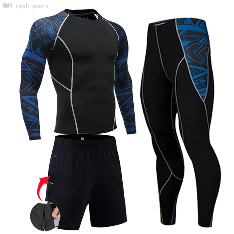 Men Compression Sportswear Suits Gym Tights