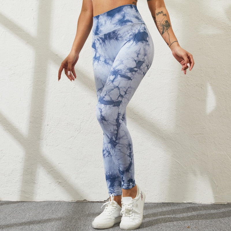 Tie-Dye High Waist Yoga Leggings Women Sport Running