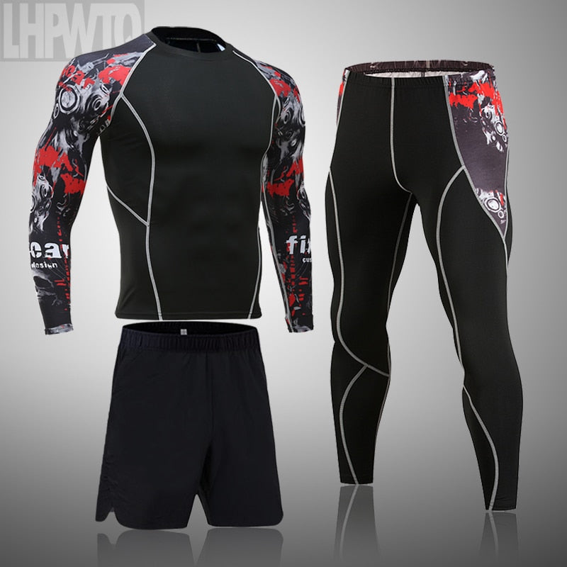 Sports Suit MMA rashgard male Quick drying Sportswear