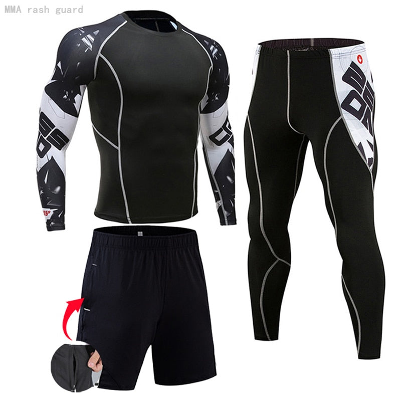 Men Compression Sportswear Suits Gym Tights