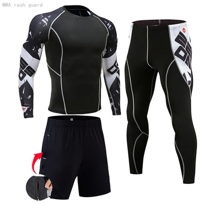 Men Compression Sportswear Suits Gym Tights