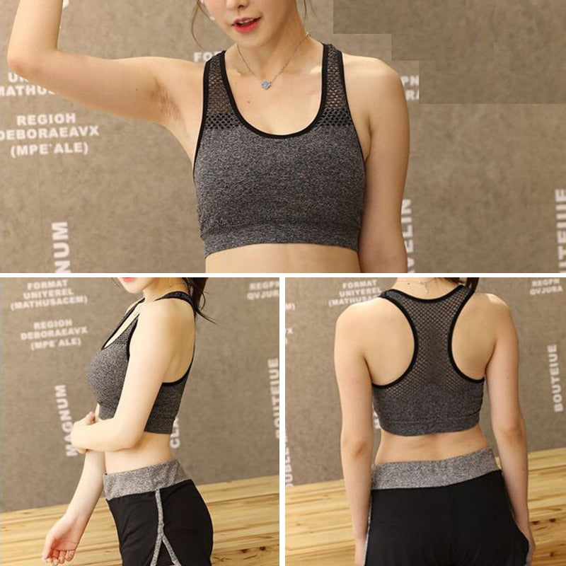 Quick Dry Mesh Sports Bras for Women Wireless Sports Bra