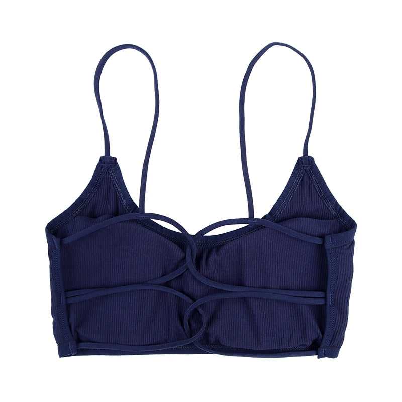 Modal Cross Back Sports Bra Thin Shoulder Straps