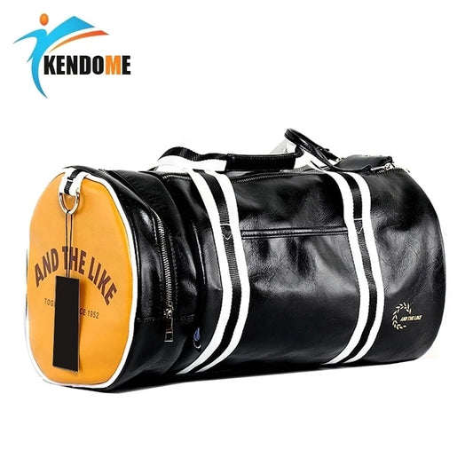 Outdoor Men's Sports Gym Bag PU Leather Training