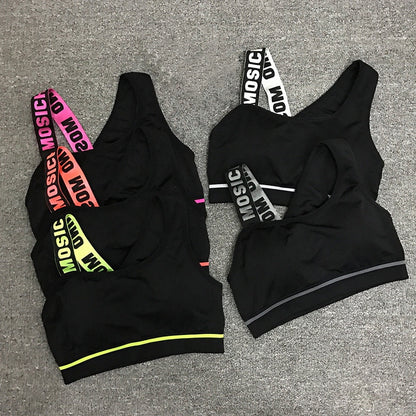 New Letter Cut Out Sports Bra Women Fitness Yoga