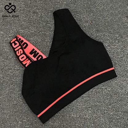 New Letter Cut Out Sports Bra Women Fitness Yoga