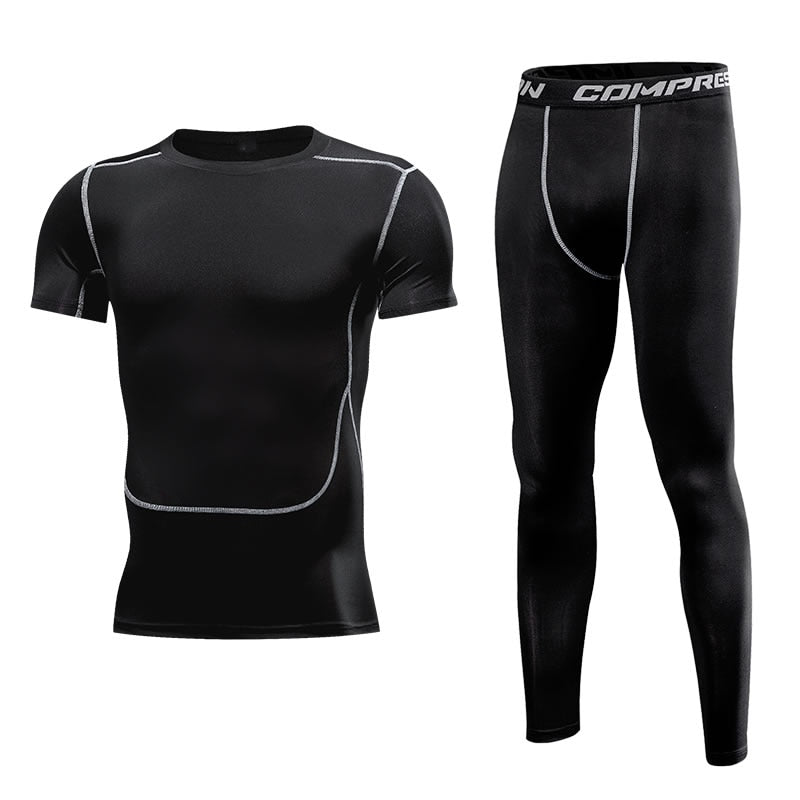 Men Clothing Sportswear Gym Fitness Compression Suits