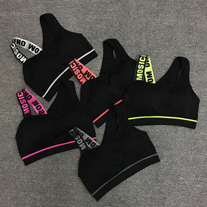 New Letter Cut Out Sports Bra Women Fitness Yoga