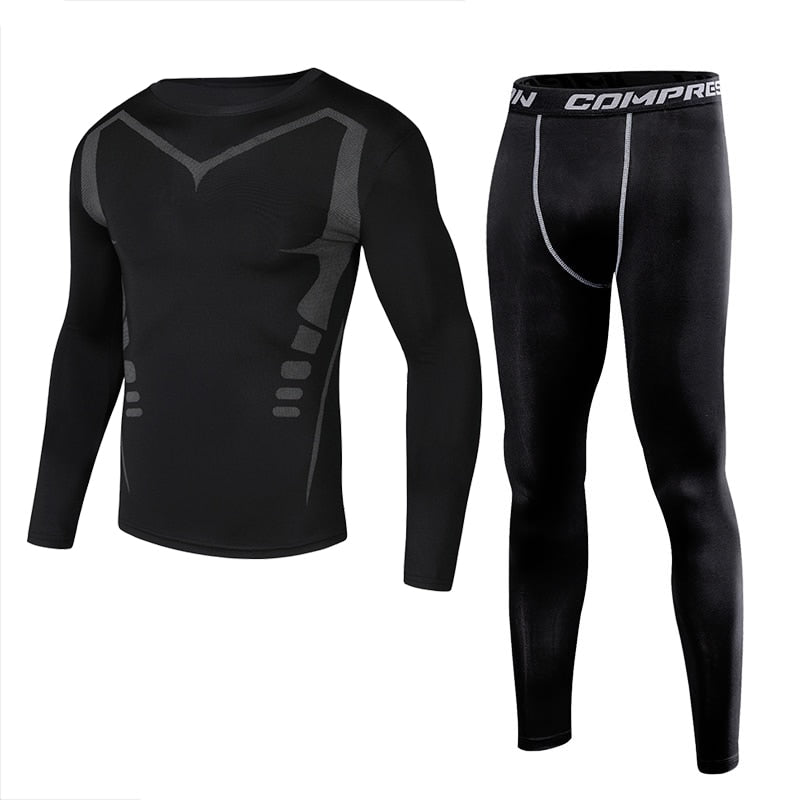 Men Clothing Sportswear Gym Fitness Compression Suits