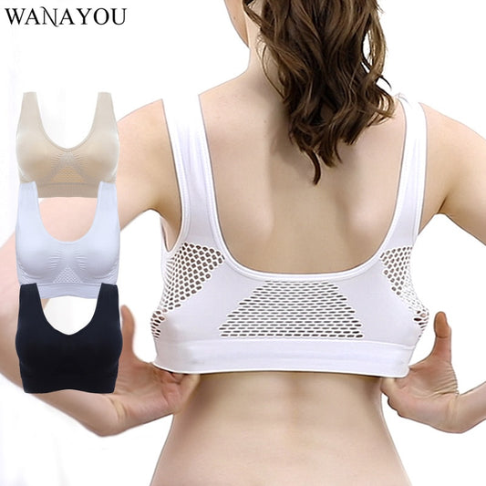 Breathable Sports Bras Women Hollow Out Padded