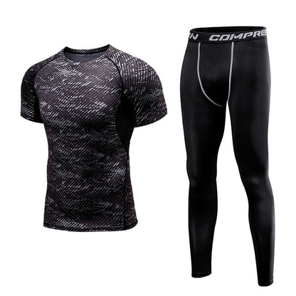 Men Clothing Sportswear Gym Fitness Compression Suits