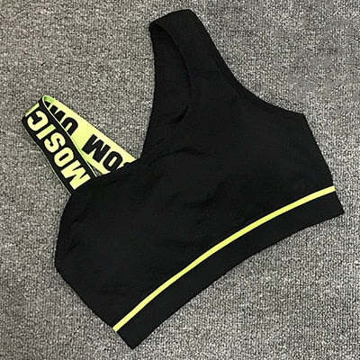 New Letter Cut Out Sports Bra Women Fitness Yoga