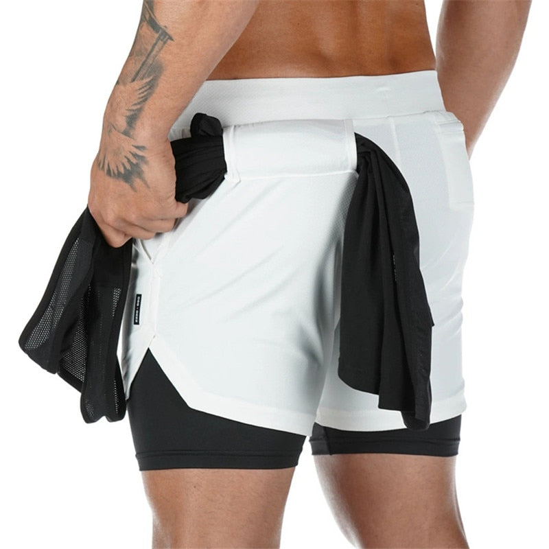 Gym Shorts Running 2 IN 1 Men Sport Shorts Fitness