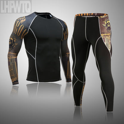 Sports Suit MMA rashgard male Quick drying Sportswear