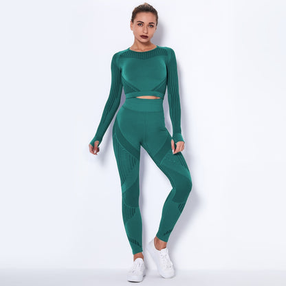 Hollow Out Seamless Yoga Set Sport Outfits Women