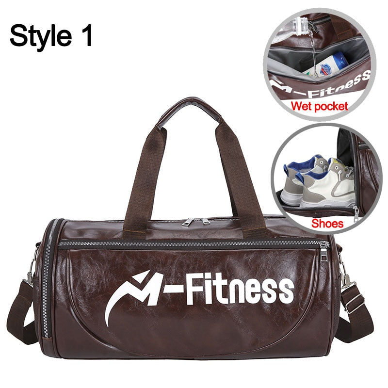 PU Leather Sports Gym Bag Multifunction Training