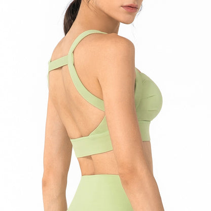 Padded Sport Bra High Support Square Neck Shock