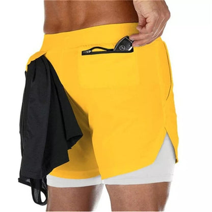 2 in 1 Running Shorts Jogging Gym Fitness Double layer Short