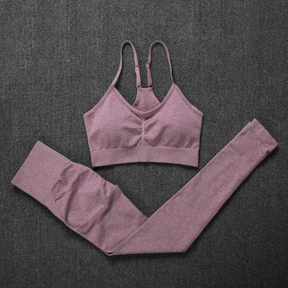 Seamless Gym Set Women Fitness Yoga Set Sports Suits