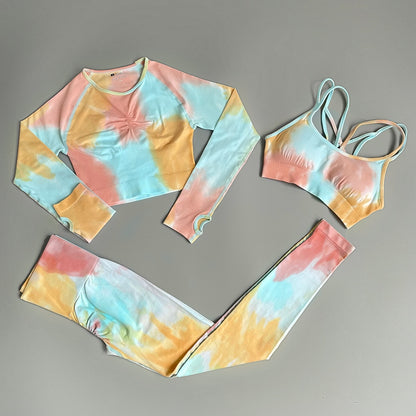 Tie Dyeing Women Sportswear Yoga Set Workout